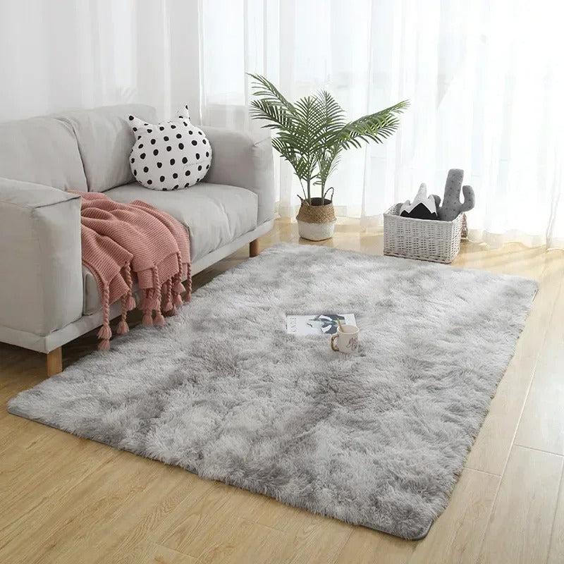 Soft Area Rugs For Bedroom Fluffy, Non-slip Tie-Dyed Fuzzy Shag Plush Soft Shaggy Bedside Rug, Tie-Dyed Living Room Carpet