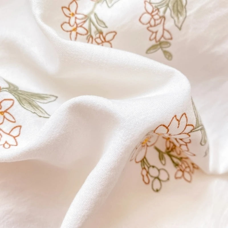 Floral Bedding Set 100% Washed Cotton Bed Sheets Set Soft Duvet Cover Bed Linen Pillowcase Single Double Queen King 2024 Summer