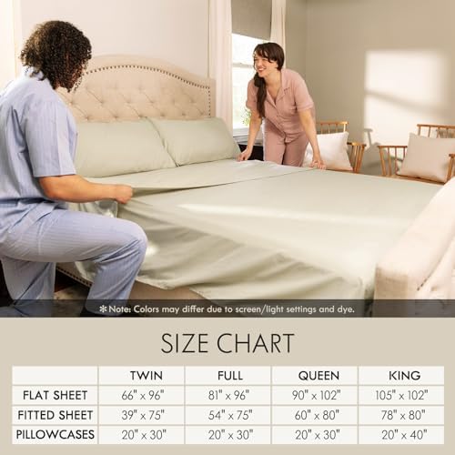 ClevaHome Full Size Sheet Set - 6 Piece Soft Breathable Luxury Bed Sheet Set - Shrinkage & Fade Resistant Embroidered Bedding Sheet with Deep Pocket, 2 Extra Pillowcases (Full, Oat Milk)