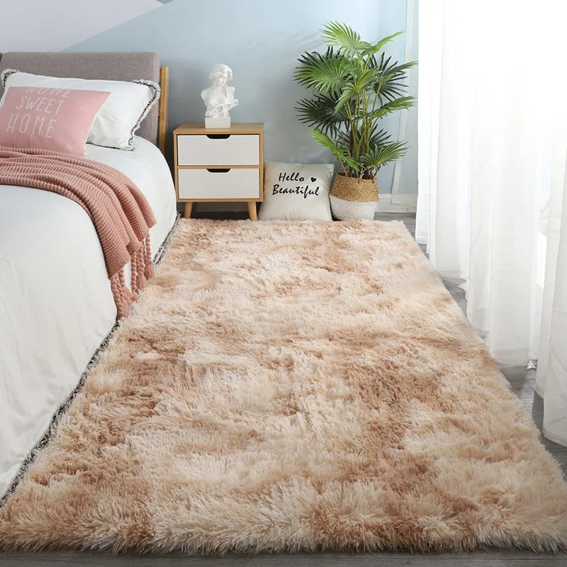 Soft Area Rugs For Bedroom Fluffy, Non-slip Tie-Dyed Fuzzy Shag Plush Soft Shaggy Bedside Rug, Tie-Dyed Living Room Carpet