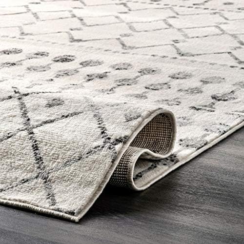 nuLOOM 3x5 Zola Geometric Moroccan Area Rug, Grey, Faded Bohemian Design, Stain Resistant, For Bedroom, Dining Room, Living Room, Hallway, Office, Kitchen, Entryway