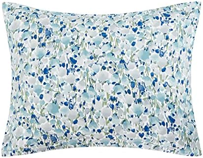 Poppy & Fritz - Twin Duvet Cover Set, Reversible Cotton Bedding with Maching Sham & Zipper Closure, All Season Home Decor (Olivia Blue, Twin)