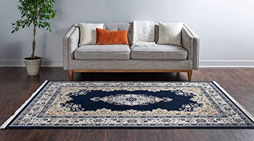 Unique Loom Narenj Collection Classic Traditional Medallion Textured Design Area Rug, 3' x 5' 1" Rectangle, Navy Blue/Blue