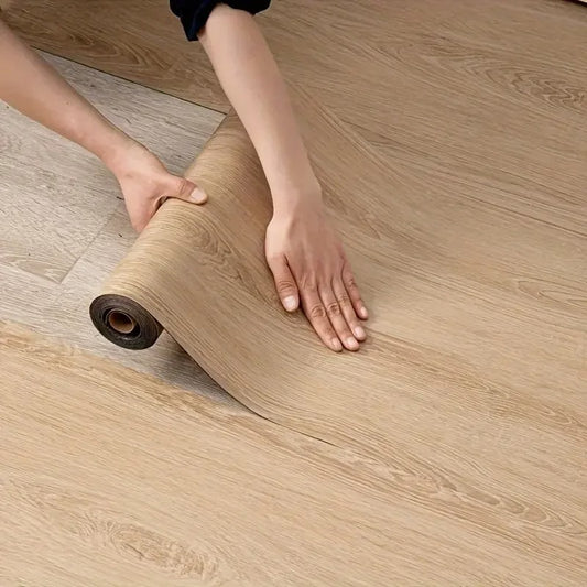 1 Roll of Premium DIY 3D Vintage Wood Grain Self-Adhesive Floor Sticker Perfect for Home Decoration, Furniture Renovation