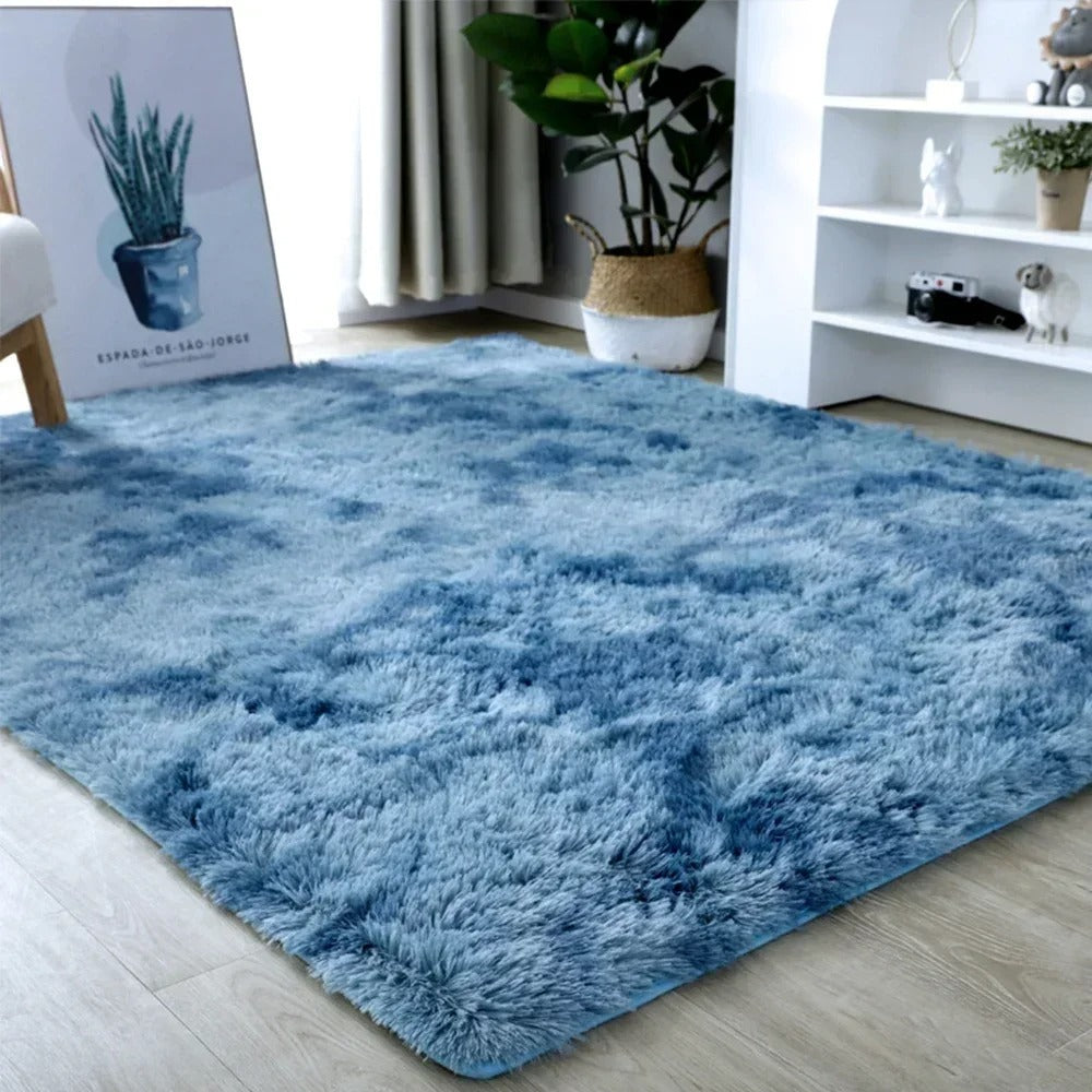 Soft Area Rugs For Bedroom Fluffy, Non-slip Tie-Dyed Fuzzy Shag Plush Soft Shaggy Bedside Rug, Tie-Dyed Living Room Carpet