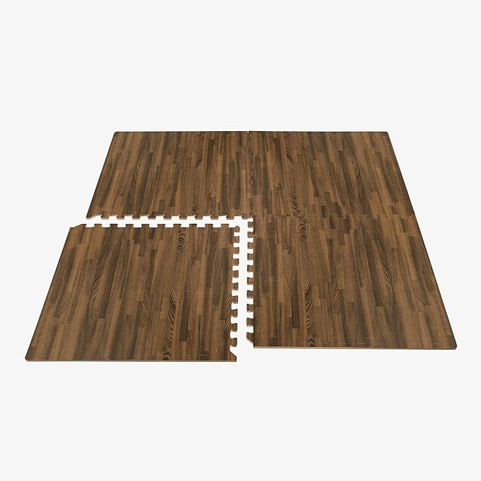 Forest Floor 3/8 Inch Thick Printed Foam Tiles, Premium Wood Grain Interlocking Foam Floor Mats, Anti-Fatigue Flooring – Stylish Flooring Solution