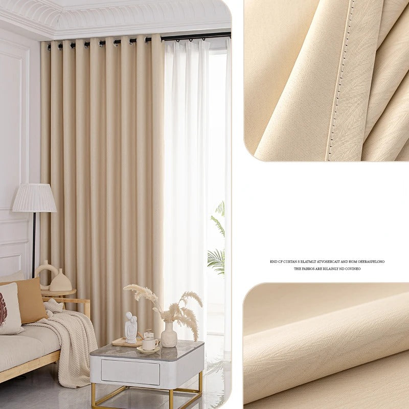 Light Luxury Blackout Curtain Simple Home Living Room Drape Bedroom Soundproof Curtains Balcony Bay Window Sun Protection Drapes