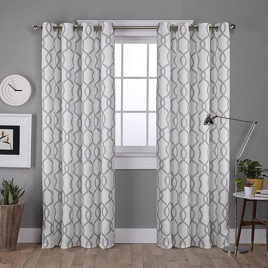 Exclusive Home Curtains Exclusive Home Kochi Light Filtering Linen Blend Grommet Top Curtain Panel Pair, 54x108, Dove Grey, 2 Count