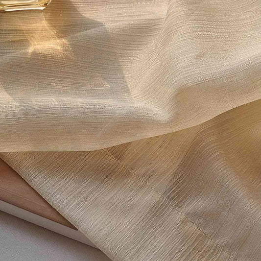 Luxury Sparkling Gold White Sheer Tulle Stripe Curtains For Sliding Door Living Room Bedroom Wedding Scene Door Window Drapes