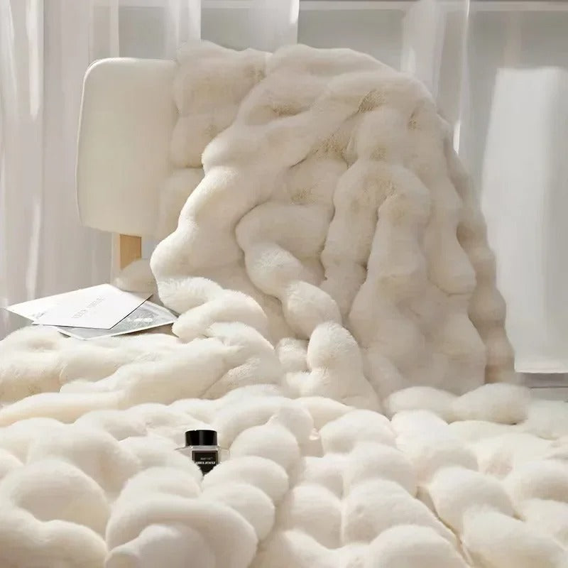 Winter Luxury Imitation Fur Plush Blanket Warm Super Soft Blankets Bed Sofa Cover Fluffy Throw Blanket Bedroom Couch Pillowcase