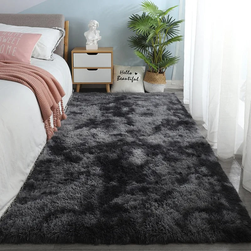 Soft Area Rugs For Bedroom Fluffy, Non-slip Tie-Dyed Fuzzy Shag Plush Soft Shaggy Bedside Rug, Tie-Dyed Living Room Carpet